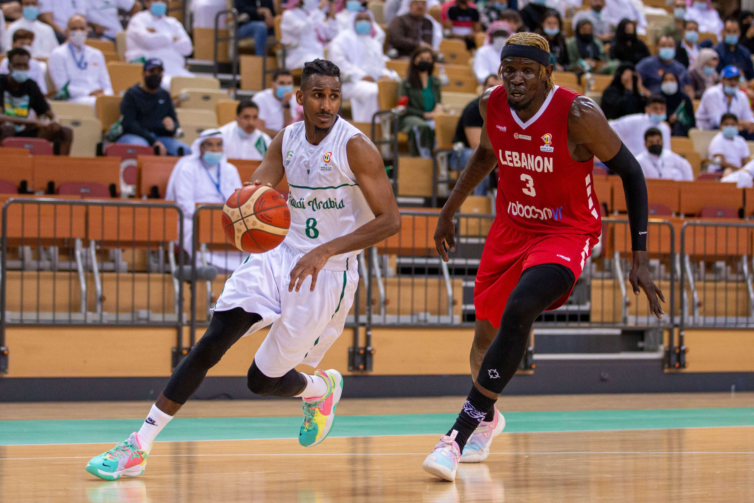 You are currently viewing The Saudi basketball team faces the Lebanese team at Al-Jawhara Hall